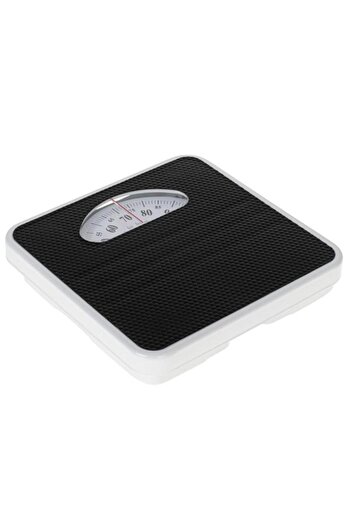 adler AD 8179 B Bathroom Scale, Mechanical, Anti-Slip Base, 28 x 5.1 x 29 cm (Black/White)