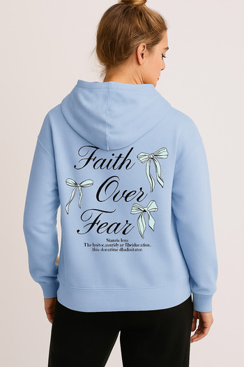 uyguntarz Hanorac oversize unisex cu design imprimat Fear Faith Over
