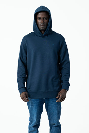 JB John Borners Men's Hooded Oversize Basic Sweatshirt Navy Blue - 25K 1063