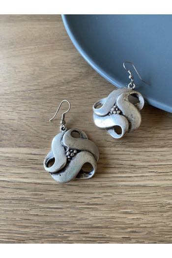 dela otantik Handmade Bohemian Big Silver Color Dangle Earrings |   Vintage Ethnic Authentic Flashy Costume Jewelry