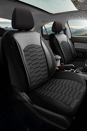 BUTTİ Libro Series Linen Fabric Premium Car Seat Cover |   Supported, Front and Rear Full Set