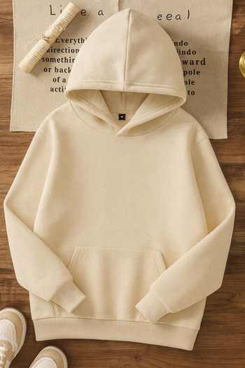 SVART WEAR More Espresso Less Depresso Oversize Cotton Casual Hoodie Printed Sweatshirt