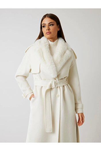 Guess Ella Kadın Çok Renkli Yün Karışımlı Kaban 5BGL027125A-MCML