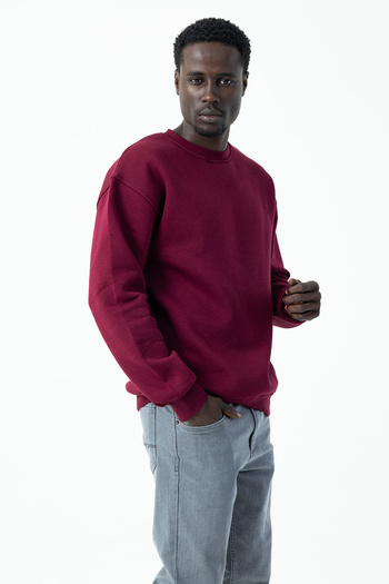 JB John Borners Men's Crew Neck Jb Embroidered 3-Thread Sweatshirt Plum - 5405