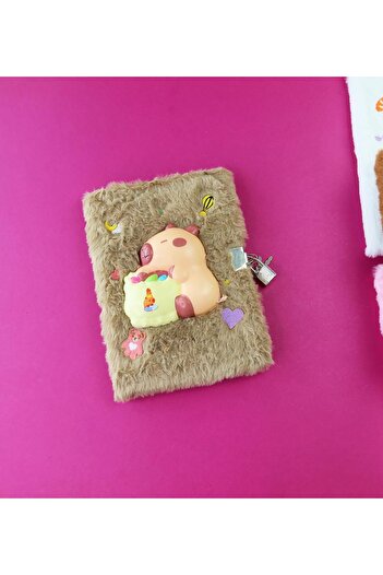 Gift Moda Capybara Sukişi Locked Diary Notebook with Cover
