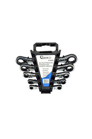 GEKO Set 5 Ratchet Ring Wrenches 6-22mm, G10046