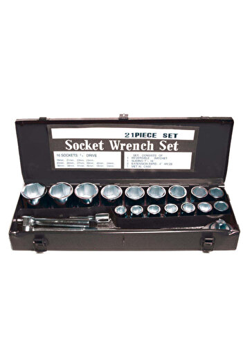 Gadget Home Set Tubular Tools, 21 Pieces, Metal Box, 330523