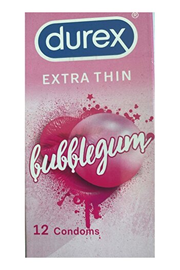 Durex 12-Piece Extra Thin Bubblegum flavored Condoms