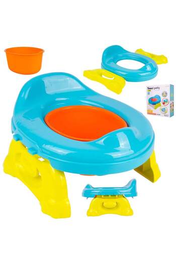 MalPlay Portable 2-in-1 Potty for Children (Toilet Support and Potty), Blue/Yellow/Orange, 111558