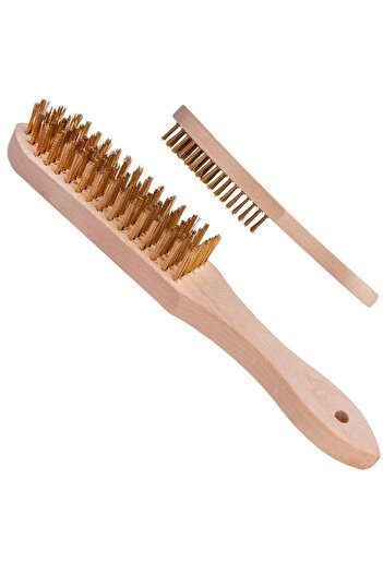 GEKO Wire Brush for Rust Removal, Wooden Handle, 6 Rows of Bristles, G00733