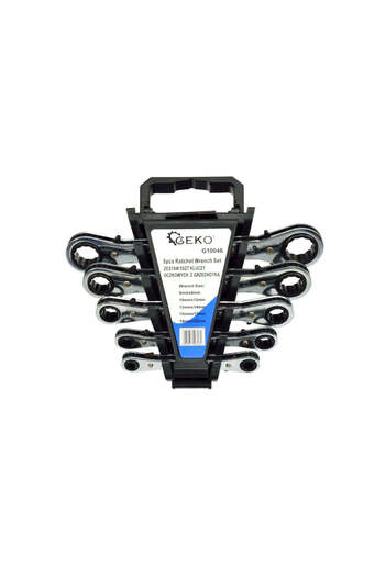 GEKO Set 5 Ratchet Ring Wrenches 6-22mm, G10046