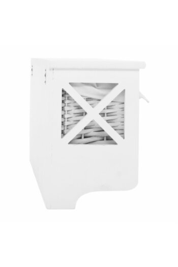 DacEnergy Coat rack, made of wood, solid frame, wall-mounted, 5 hangers, 3 wicker baskets...