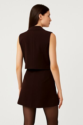 centilmen Unique Button Detailed Skirt 266001 Brown