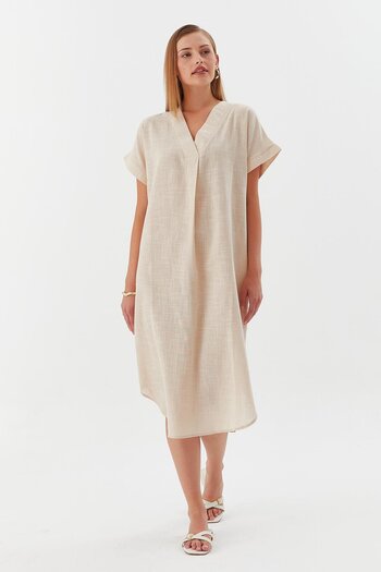 Shopping Shop Oversize Linen Dress Natural