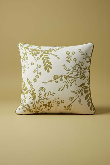 BELENAY HOME Olira Green Floral Patterned Throw Pillow Cover 45X45