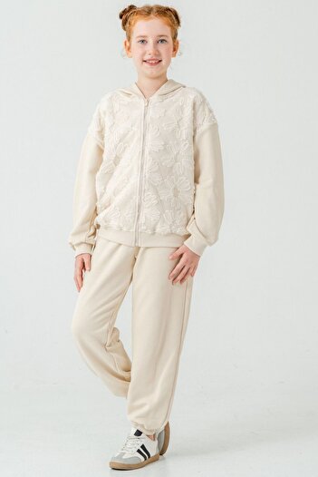 HAUSEkids 8-12 Years Old Shadow Flora Girl's Suit-Ecru
