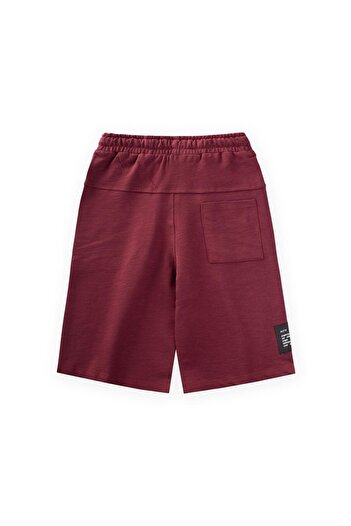 Cigit Pocketed Capri Pants 8-12 Years Old Burgundy