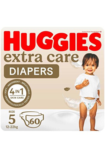 Huggies Extra Care, Size 5, 12 -22 kg, Jumbo Pack 60 Diapers
