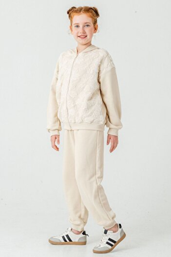 HAUSEkids 8-12 Years Old Shadow Flora Girl's Suit-Ecru