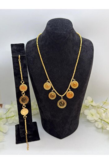 Constanza Exclusive 22 Ayar Altın Kaplama Dorikalı Çeyreksssli Takı Seti Lvd 694 694
