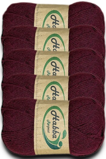 habba respect Habba Acrylic 5-Pack Pkt -1503-Burgundy- Export Surplus Economical Hand Knitting Yarn