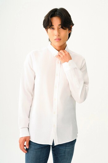 Loft Men's White Lf 2030872 White m Shg Shirt Lf2030872-Wht