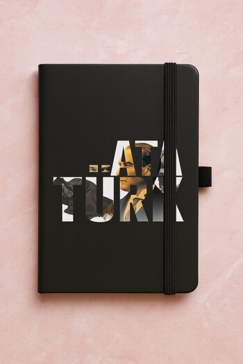 Cekuonline Promotional Undated Premium Thermo Notebook Patterned 192 Sheets - Atatürk Collage
