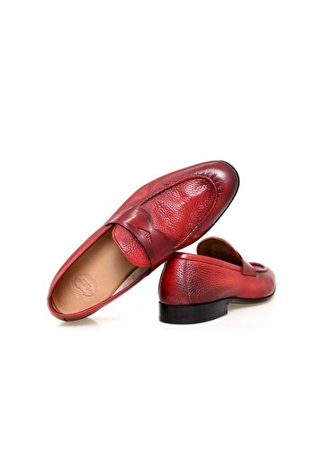 FRANCO CALVANI Bordo Color Laceless Genuine Leather Men's Shoes