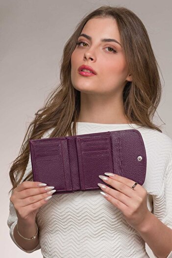 Çanta Trend West Polo Genuine Leather Small Women's Wallet Card Holder with Lots of Cards