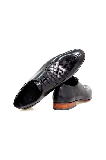 FRANCO CALVANI Black Color Lace-Up Genuine Leather Men's Shoes