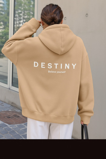 SVART WEAR Destiny Oversize Cotton Casual Hoodie Printed Hooded Sweatshirt