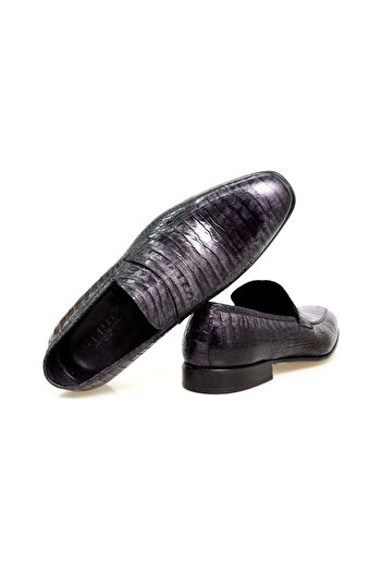 FRANCO CALVANI Gray Color Laceless Genuine Leather Men's Shoes
