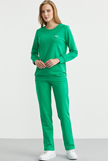 Sementa Zero Neck Pocket Tracksuit Set - Green