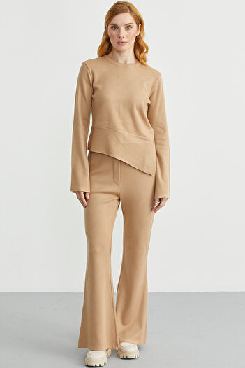 Sementa Double Pants Sweater Knitwear Set - Camel