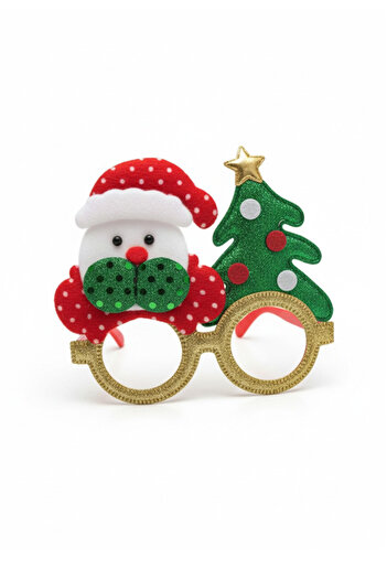 OLİ Art Christmas Party Glasses – 1 Pcs - Funny Accessory with Santa Claus and Pine Tree Pattern