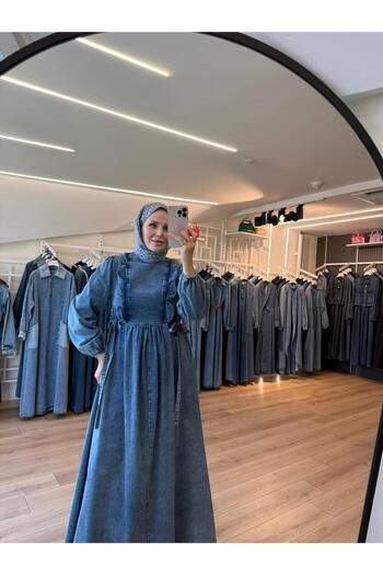 OlaLady Women's Heidi Model Hijab Denim Jeans Dress