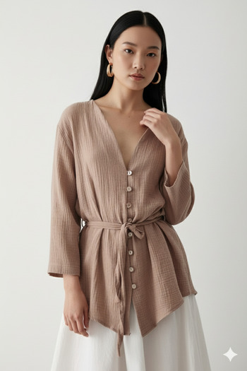 My Blog Mink Multi-Button Kimono