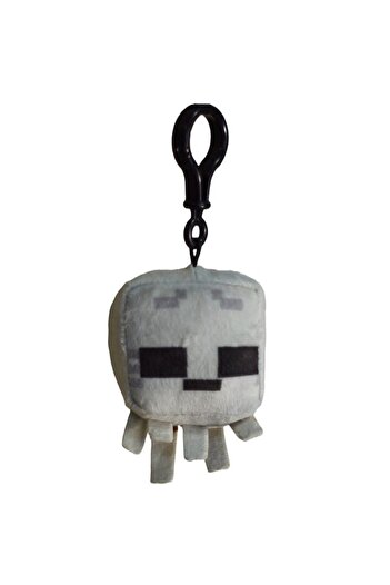 MINECRAFT Jucarie de plus Minecraft, Cenusiu 8cm cu breloc si 2 etichete