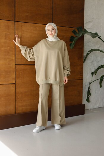 MOONSC Oversize Premium Tracksuit Set Light Khaki