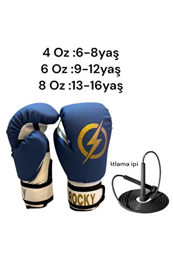Gök Sports Children's Boxing Kickboxing Muay Thai Gloves 4-6-8 oz Silicone Adjustable Size Jump Rope Set