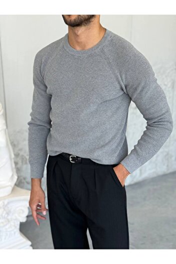 OKSHEN Men's Raglan Sleeve Knitwear Sweater