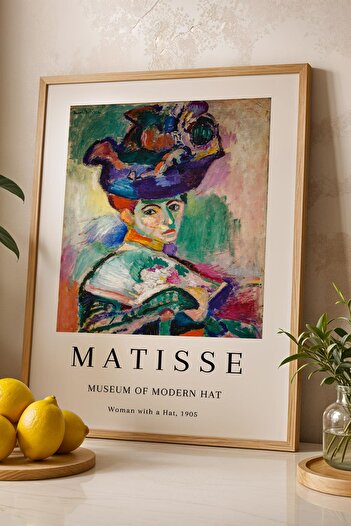Saturn Henri Matisse Woman with a Hat Framed Painting - Woman in the Hat - Eclectic Style Wall Decor