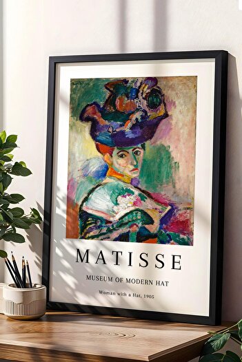 Saturn Henri Matisse Woman with a Hat Framed Painting - Woman in the Hat - Eclectic Style Wall Decor