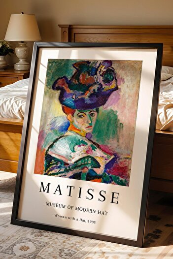 Saturn Henri Matisse Woman with a Hat Framed Painting - Woman in the Hat - Eclectic Style Wall Decor