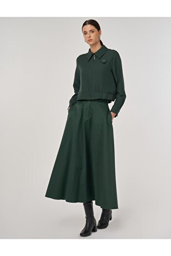 Kayra Quilted Skirt Suit Forest Green