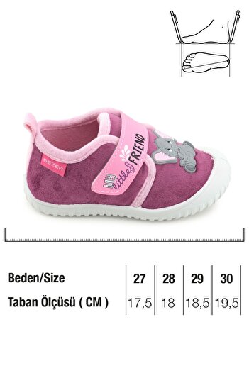 GEZER Girl's Winter Single Velcro Adjustable Comfortable Sole Home, Garden, School, Nursery Slippers Shoes