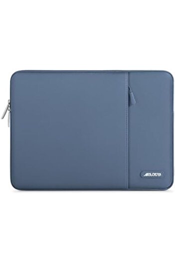 Mosiso Laptop Case 13 inch, Polyester Vertical Computer Sleeve Bag with Pocket, Steel Blue
