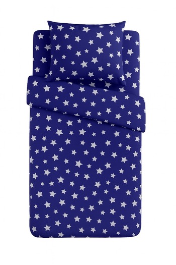 İQON Single Duvet Cover Set Navy Blue Stars