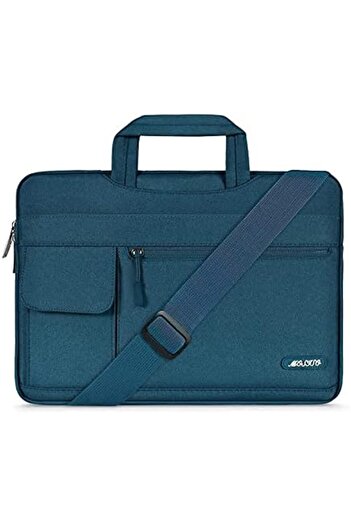 Mosiso Laptop Shoulder Bag Compatible with MacBook Air 13, Polyester Flapover Briefcase Sleeve Case,