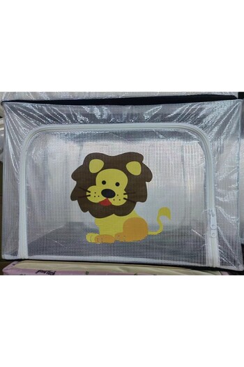 Flippy Storage Box, Flippy, for Children's Room, 66L, PVC, Lion Design, 50 x 40 x 33 cm, Transparent